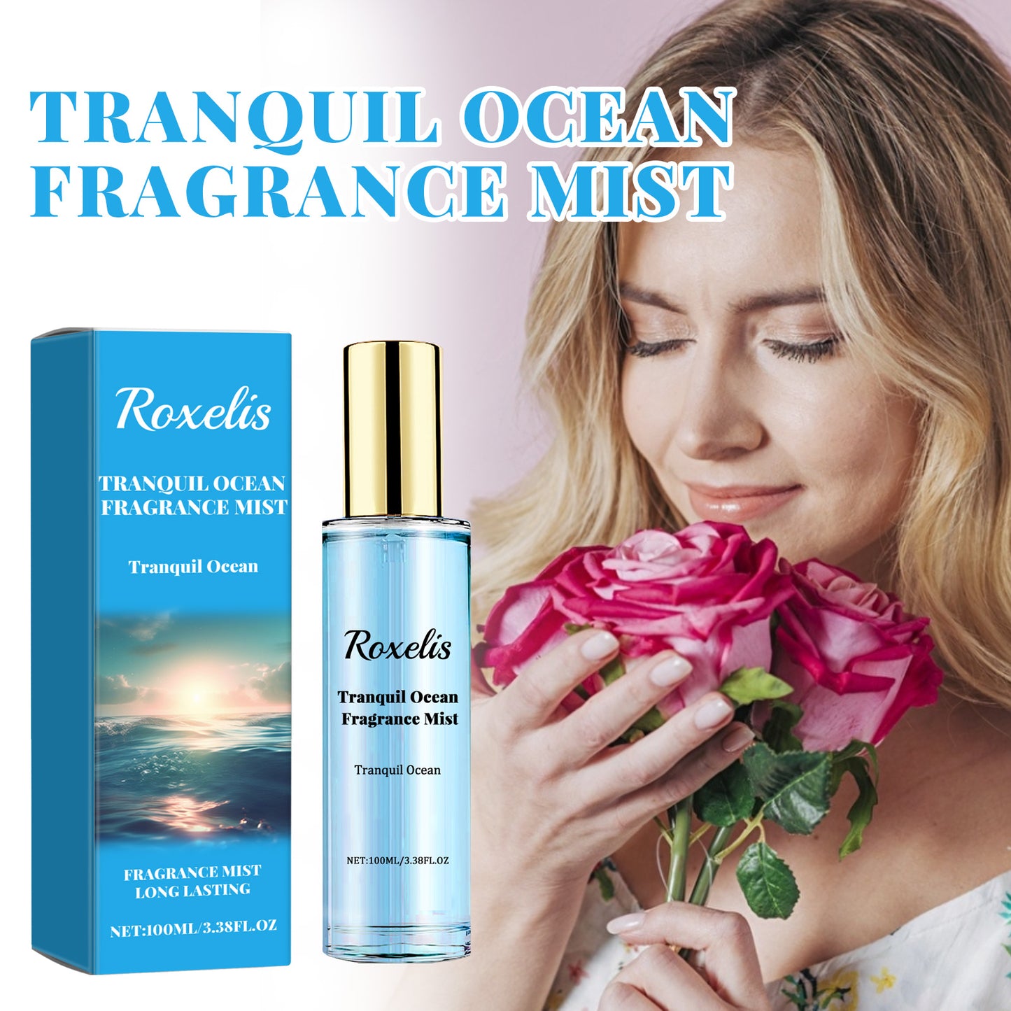 Roxelis Tranquil Ocean Fragrance Mist, Lasting Fragrance Fresh And Natural Couples Date With Fragrance To Bring Atmosphere Encounter